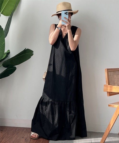 「MAISON DE THERESE」 「AIYISHANGFUSHI」ノースリーブワンピース FREE ブラック レディース_画像3