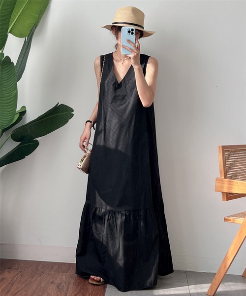 「MAISON DE THERESE」 「AIYISHANGFUSHI」ノースリーブワンピース FREE ブラック レディース_画像5