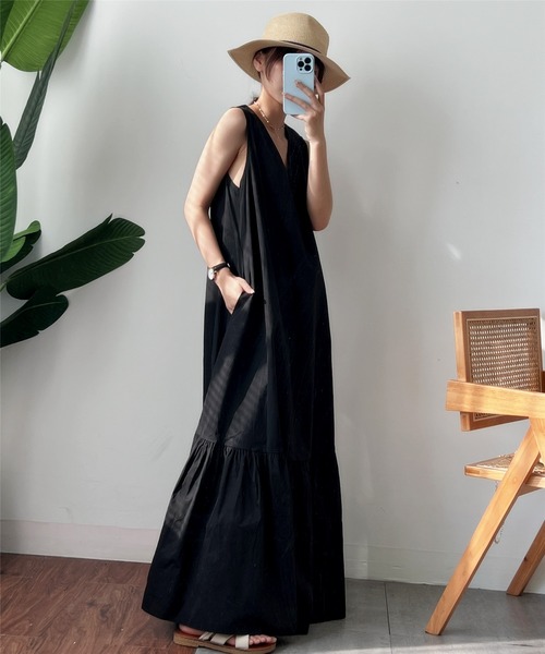 「MAISON DE THERESE」 「AIYISHANGFUSHI」ノースリーブワンピース FREE ブラック レディース_画像8