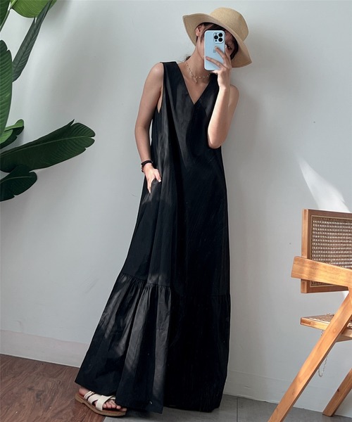 「MAISON DE THERESE」 「AIYISHANGFUSHI」ノースリーブワンピース FREE ブラック レディース_画像9