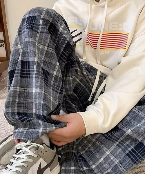 SBG by 7JEWELRY パンツ SBG タータンチェック ワイドシルエットパンツ