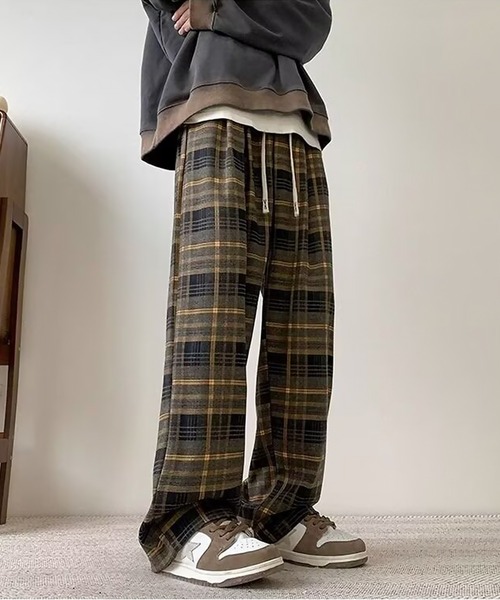 SBG by 7JEWELRY パンツ SBG タータンチェック ワイドシルエットパンツ