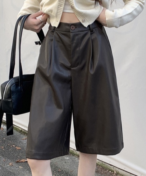 gossip!ロサンゼルス ハーフパンツ パンツ 短パン PUレザー ハーフ