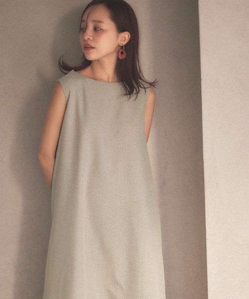 「KOBE LETTUCE」 ノースリーブワンピース - グレイッシュベージュ レディース_画像5