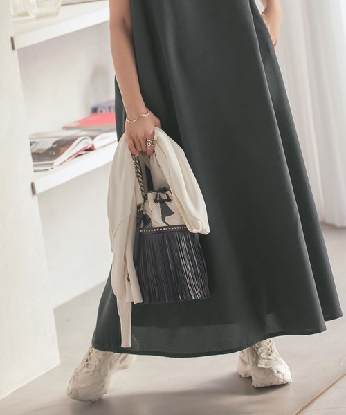 「KOBE LETTUCE」 ノースリーブワンピース - グレイッシュベージュ レディース_画像7