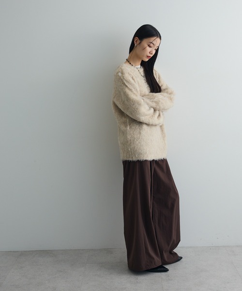 AnriettMusee ニット セーター 前後2wayキーネックシャギーニット