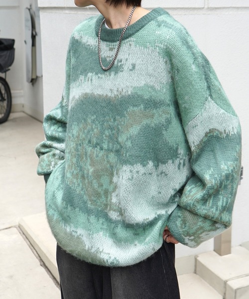 「Confirm」 長袖ニット M グレー メンズ_画像2