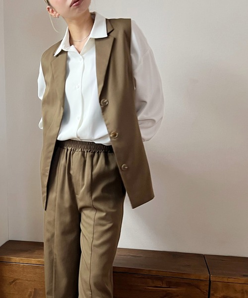 GREENHOX ベスト ジレ テーラードカラージレ レディース : ZOZOTOWN