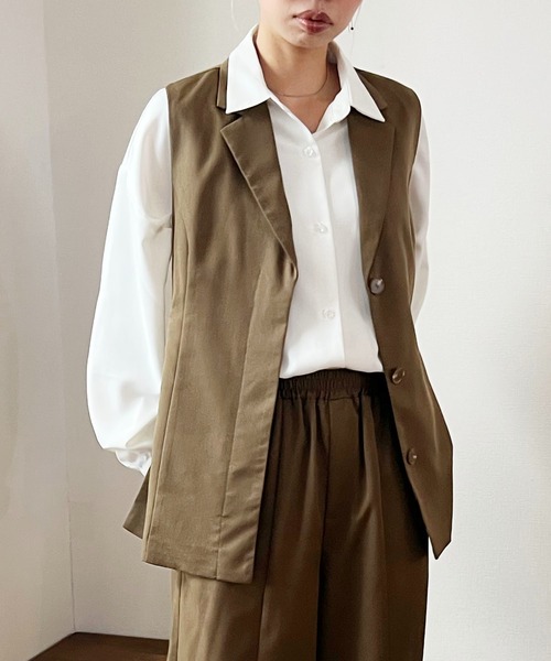 GREENHOX ベスト ジレ テーラードカラージレ レディース : ZOZOTOWN