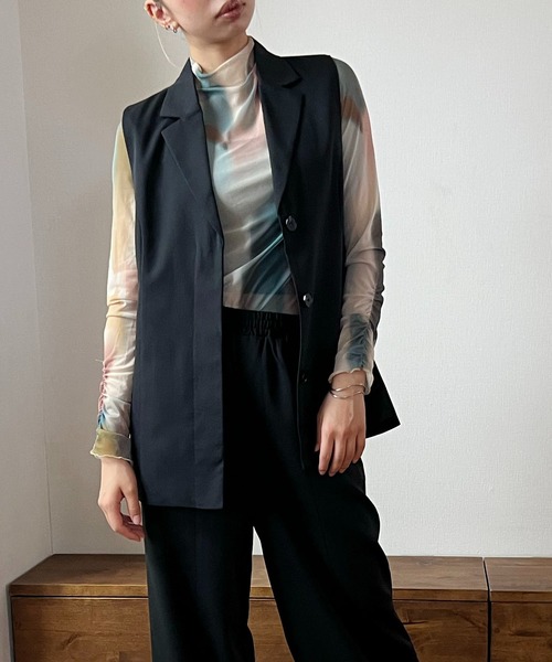 GREENHOX ベスト ジレ テーラードカラージレ レディース : ZOZOTOWN