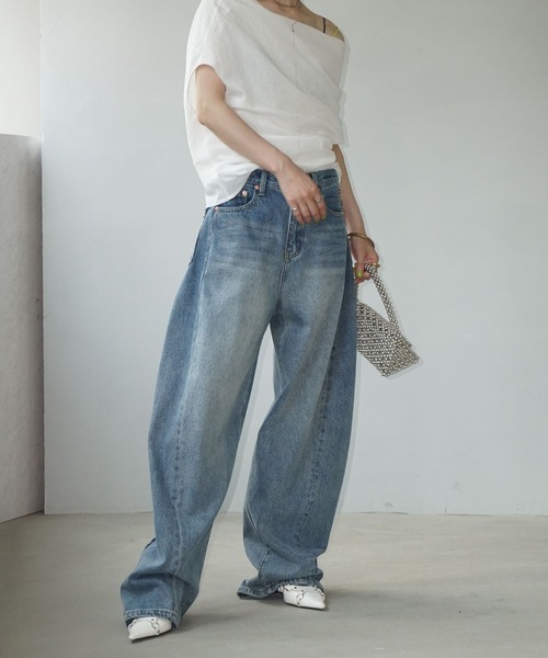 「chuclla」 デニムパンツ L ブルー レディース_画像3