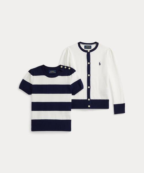 Polo Ralph Lauren Childrenswear ストライプド コットン セーター Polo Ralph Lauren Childrenswear ストライプド コットン セーター