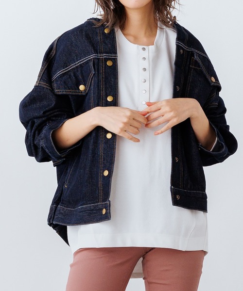 hunch（ハンチ） デニムジャケット FREE ネイビー レディース