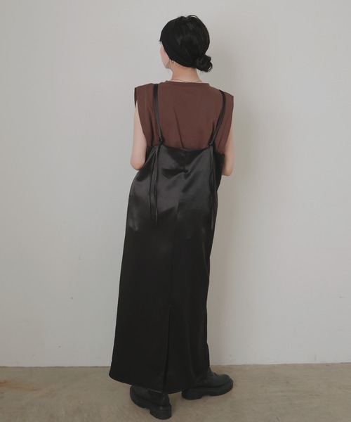 「LIAN」 キャミソールワンピース FREE グレイッシュベージュ レディース_画像7