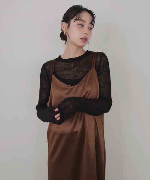 「LIAN」 キャミソールワンピース FREE グレイッシュベージュ レディース_画像9