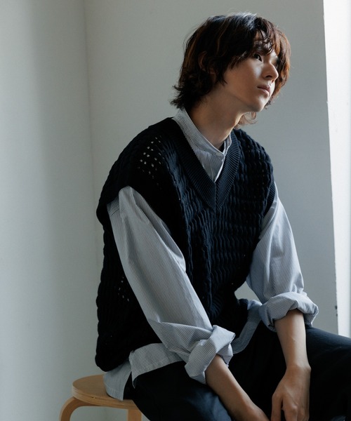 ADAM ET ROPE'（アダムエロペ） ニットベスト M ブラック メンズ