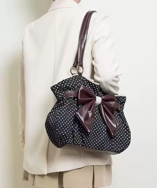 gossip!ロサンゼルス ショルダーバッグ バッグ Y2K リボン付き ドット