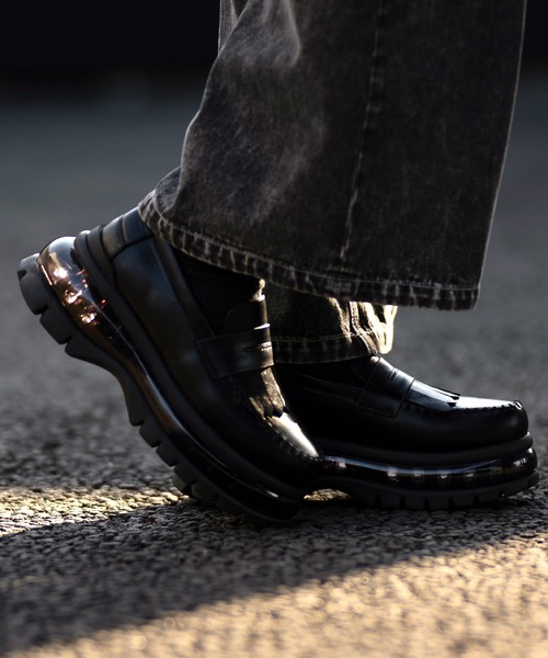 「CLEL」 ローファー M ブラック メンズ_画像4