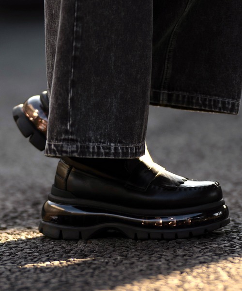 「CLEL」 ローファー M ブラック メンズ_画像6