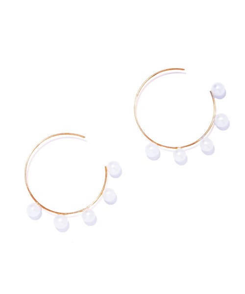 ピアス 「les bonbon」flotter pearl hoop pierce S/フロテ パール フープ ピアス S 両耳 レディースの画像