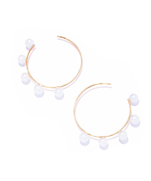ピアス 「les bonbon」flotter pearl hoop pierce S/フロテ パール フープ ピアス S 両耳 レディースの画像