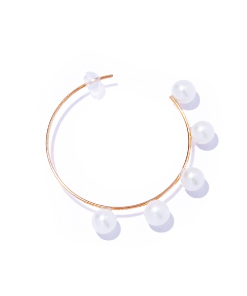 ピアス 「les bonbon」flotter pearl hoop pierce S/フロテ パール フープ ピアス S 両耳 レディースの画像