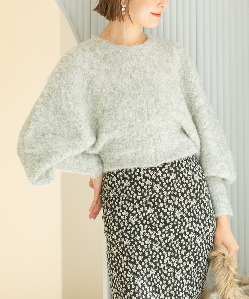 「U by SPICK&SPAN」 長袖ニット FREE ライトグレー レディース_画像3