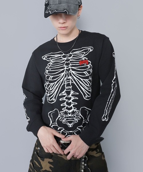 SPINNS（スピンズ） tシャツ 短丈ロングスリーブTシャツ/スケルトン