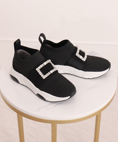 「+diana」 ローカットスニーカー 24.0cm ブラック レディースの画像
