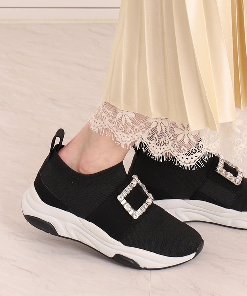 「+diana」 ローカットスニーカー 24.0cm ブラック レディースの画像