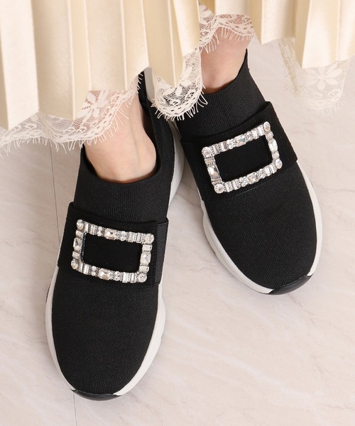 「+diana」 ローカットスニーカー 24.0cm ブラック レディースの画像