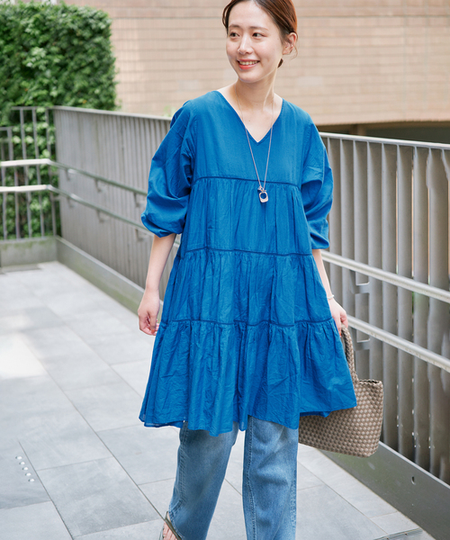 SLOBE IENA（スローブイエナ） ワンピース コットンボイルティアード