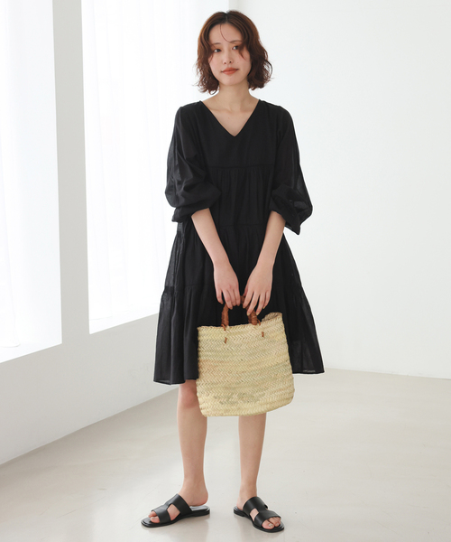 SLOBE IENA（スローブイエナ） ワンピース コットンボイルティアード