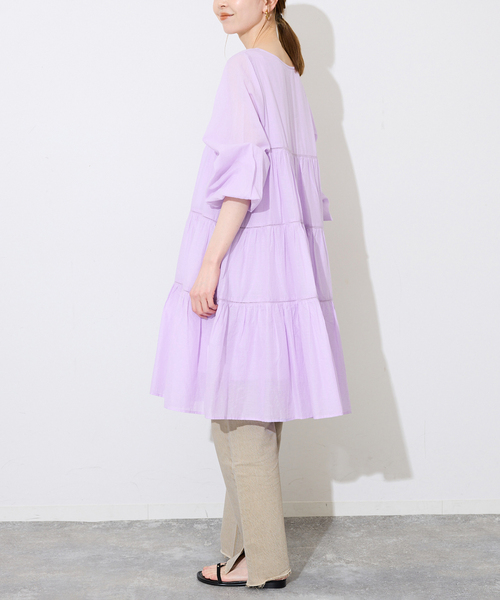 SLOBE IENA（スローブイエナ） ワンピース コットンボイルティアード