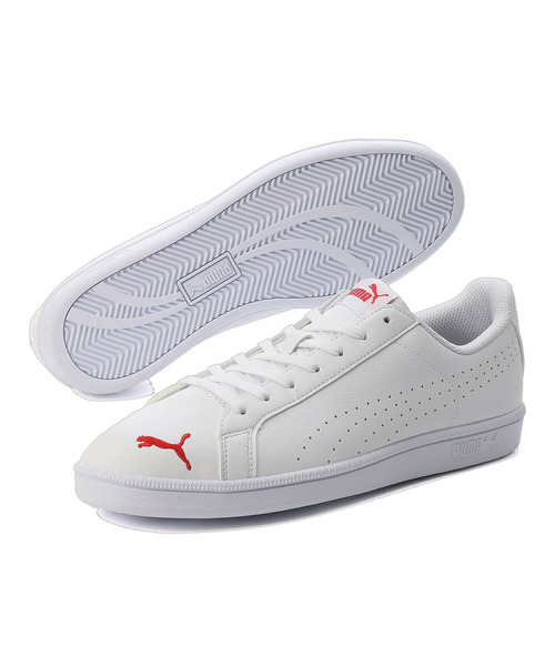 「PUMA」 ローカットスニーカー 25.0cm ホワイト×レッド メンズ_画像6