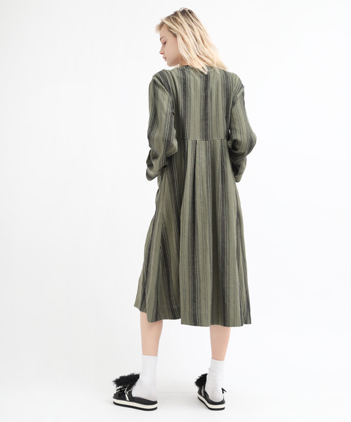 「RNA」 長袖ワンピース MEDIUM カーキ レディース_画像9