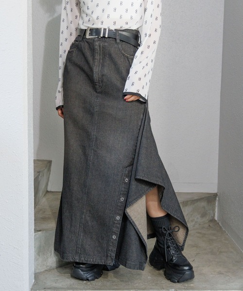 「PAGEBOY」 デニムスカート MEDIUM ブルー レディース_画像2