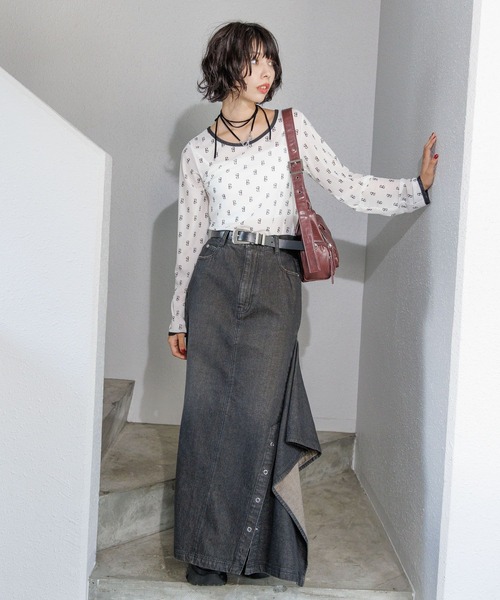 「PAGEBOY」 デニムスカート MEDIUM ブルー レディース_画像3