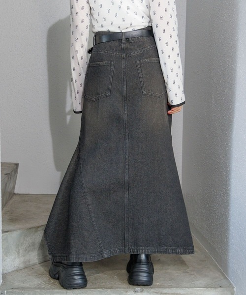 「PAGEBOY」 デニムスカート MEDIUM ブルー レディース_画像5