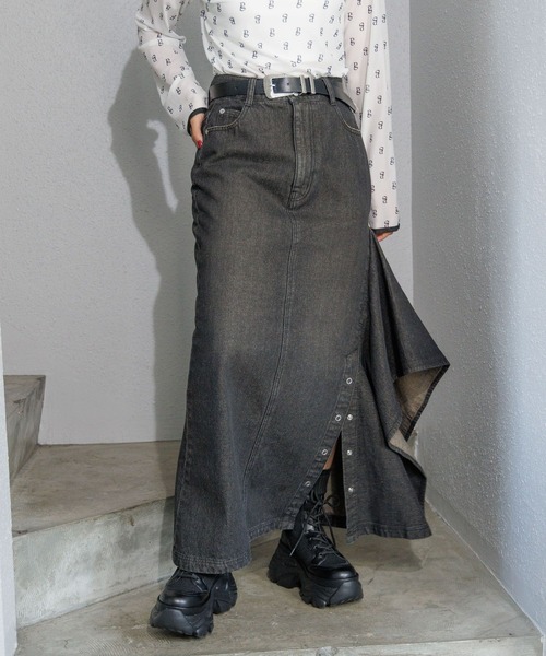 「PAGEBOY」 デニムスカート MEDIUM ブルー レディース_画像6