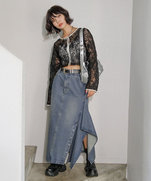 「PAGEBOY」 デニムスカート MEDIUM ブルー レディース_画像9