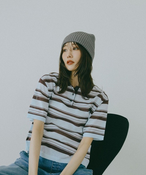美品 セオリー リネン レーヨン ケーブル サマーニット◆カーキ GLOBAL WORK（グローバルワーク） サマーニット ニット セーター