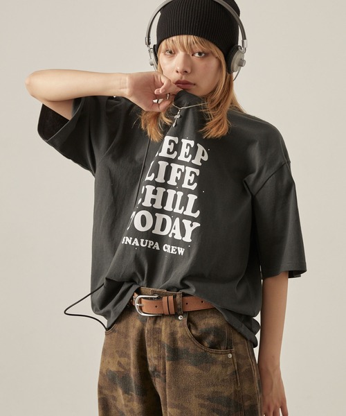 「Snap club」 半袖Tシャツ M オフホワイト レディース_画像4