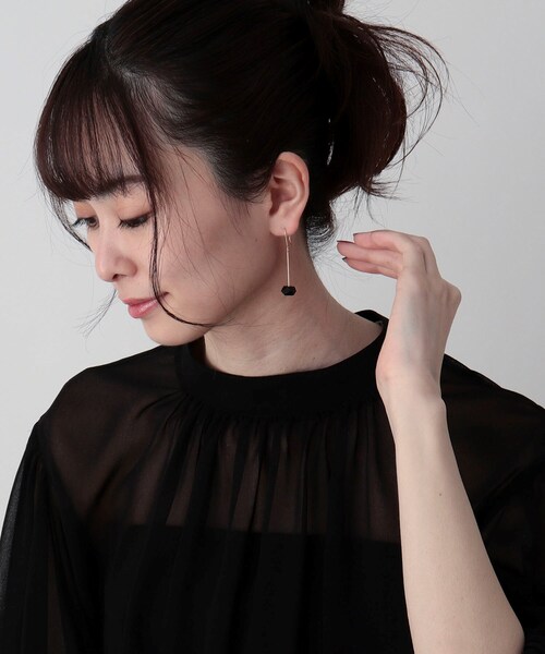 COCOSHNIK（ココシュニック） ピアス K10カラーストーン（オニキス