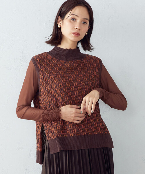 ニット ダイヤ柄ベスト レディース : 67264248 : ZOZOTOWN Yahoo!店 