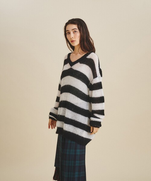 ニット モヘヤボーダーニットトップ レディース : 67818248 : ZOZOTOWN 