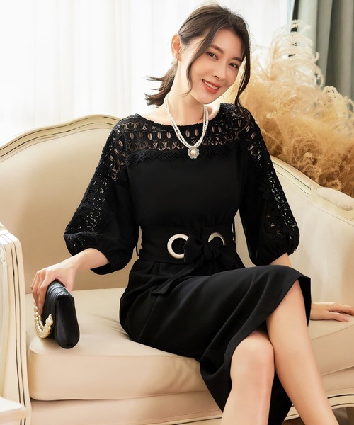 DRESS+ ドレス ワンピース パーティー ビックリボン お呼ばれ