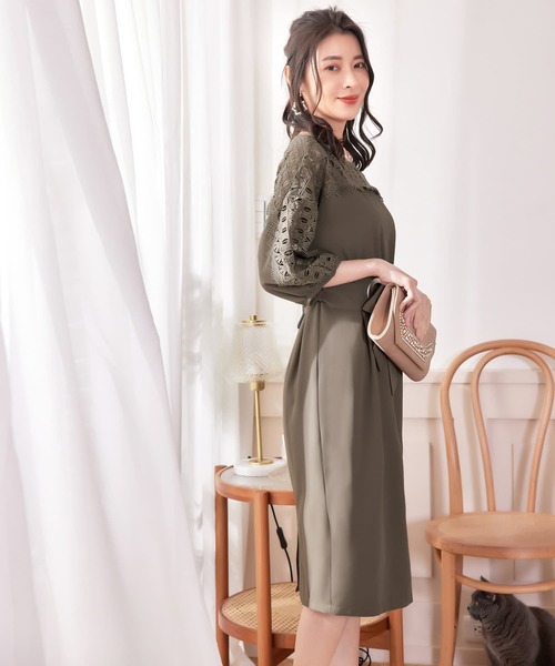 ドレスワンピース S~2XL ビックリボン 膝上 パーティー DRESS+ ドレス ワンピース パーティー ビックリボン お呼ばれ