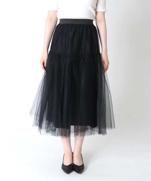 日本未入荷【Aakasha カットソー×チュールスカート】国内発送 通年]スカート[ストレッチ/吸汗速乾/カイロポケット付き](A9