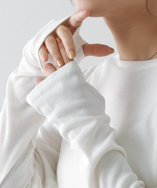Pierrot tシャツ 「静電気防止」「指穴袖」クルーネック/指穴袖